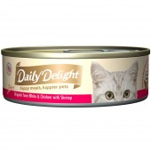 Daily Delight Pure Skipjack Tuna White & Chicken with Shrimp 80g 1 carton (24 cans)